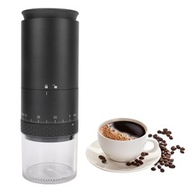 Molinillo de café Portátil, Molinillo de café Eléctrico USB One Touch con 38 Ajustes de Molienda Ajustables, Capacidad de Polvo de 110 Ml, para Viajes en Casa o Oficina (Negro)
