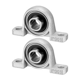 HOOWDAMY 2pcs KP001 12mm Inner Diameter Bore Bracket Pillow Block Bearing Zinc Alloy Lightweight T8 Screw Bracket Plumber Block Self-Aligning Mechanical Bearing Flange Mount (KP001)