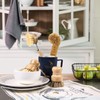 HANGOU Bamboo Dishwashing Brush with Handle Kitchen Scrubber Brush Set