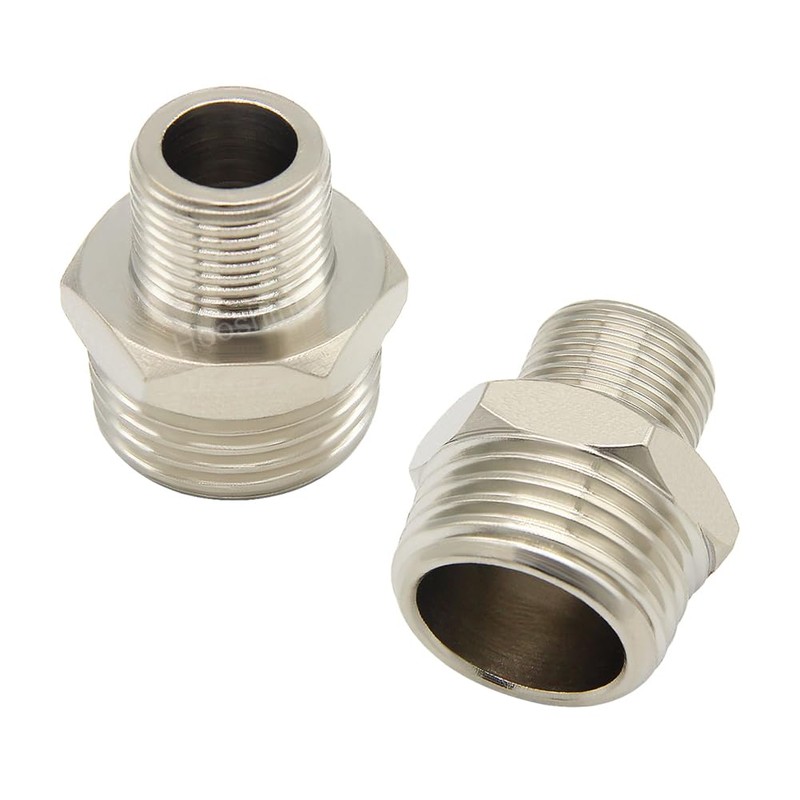 Hooshing 2PCS 1/2 to 3/8 Reducer RV Faucet Adapter Brass