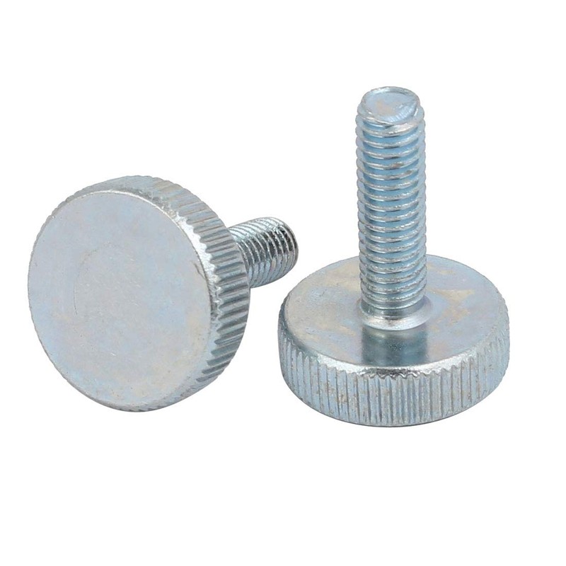 sourcing map Pack of 6 Thread Galvanised Knurled Round Head