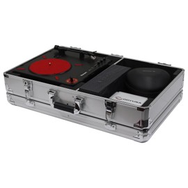 Odyssey KPT01SCSIL KROM Numark PT01 Scratch Turntable case with side compartment, Silver