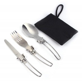 Leapiture Stainless Steel Tableware Portable Tableware Foldable Knife Fork Spoon Knife Traveling Knife Fork Spoon Set Outdoor Tableware Set Folding Cutlery Set