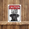 Shawprint CAUTION I LIVE HERE METAL GATE SIGN CANE CORSO