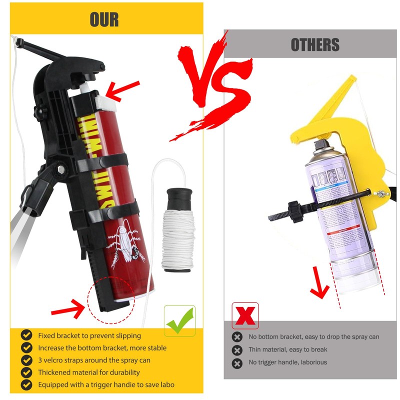 Spray Can Extension Pole Adaptor with Adjustable Bottom Bracket, Wasp