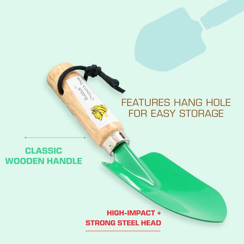 Rugg Kids' Garden Hand Trowel, Mini Shovel with Wooden Handle,