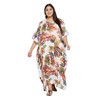 Oussum Gypsie Blu Women Long Maxi Plus Size Polyester Kaftan