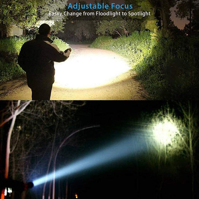 LED Flashlight Rechargeable Torch LED Pocket Flashlight with COB Light