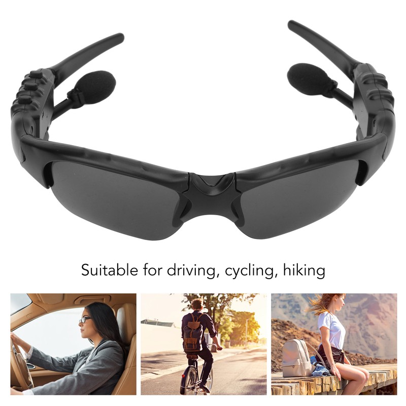 Bluetooth Sunglasses Black Polarizer Open Speaker System Portable Smart Music