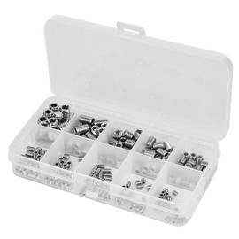 245Pcs Headless Set Screws Stainless Steel Hex Socket Fasteners Set for Hardware Tool Accessories