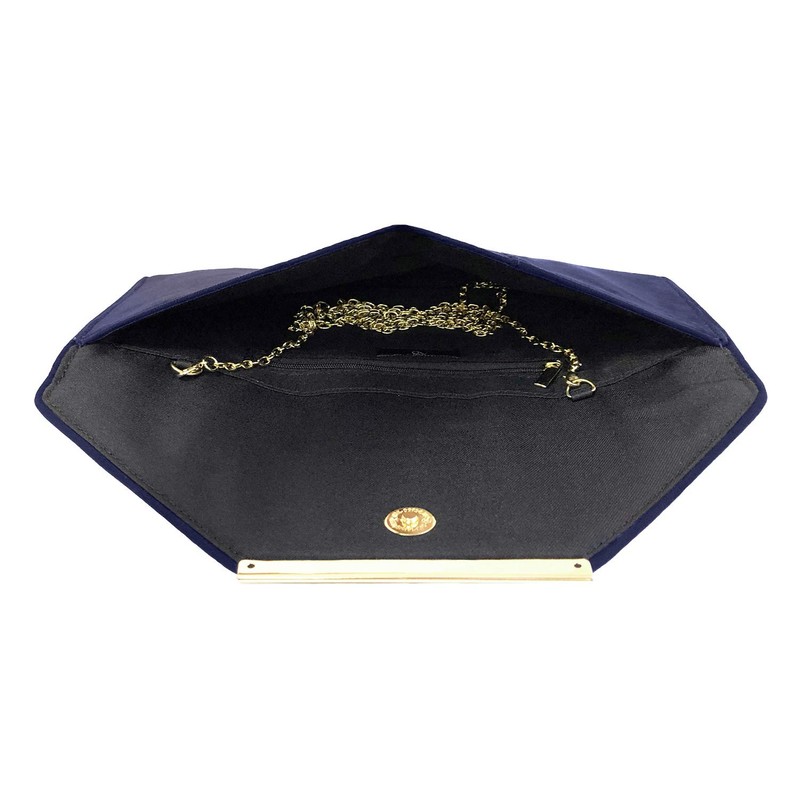 JNB Faux Microsuede Envelope Clutch, Navy