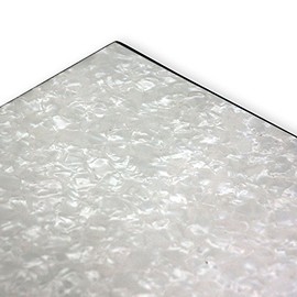 Vanson Premium Quality EXTRA LARGE (435 x 290 mm) Scratchplate/Pickguard Material for Electric Guitars (3 Ply, White Pearl (WP/B/W))