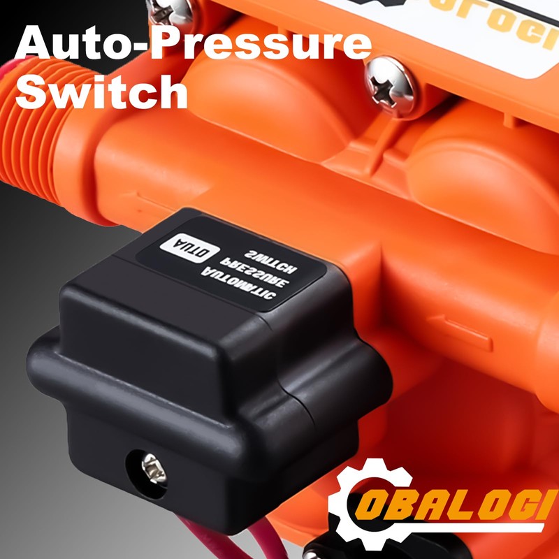 RV Fresh Water Pump 12V DC 6.0GPM 70PSI with Automatic