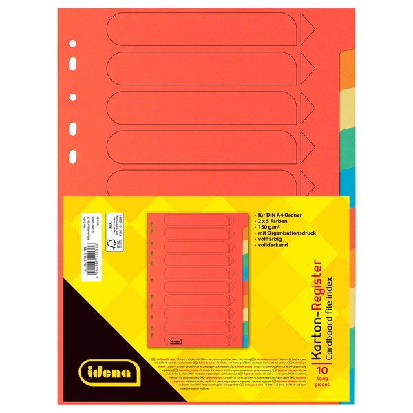 Idena 11133 Cardboard Index for DIN A4 Documents, 22.5 x