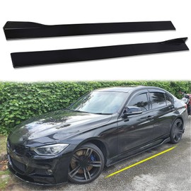 JMTBNO Universal 2.2M/86.6in Side Skirt Extension Splitter - Rocker Panel Lip Diffuser, Glossy Black