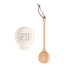 Mud Pie Rest Set of 2 Spoon Set, One Size