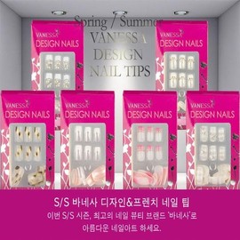 [ME59100R_62_62] Vanessa Nail Tips 12 Types - WhitePurpleLine／FREE / [ME59100R_62_62]바네사 네일팁 네일팁 12종 - WhitePurpleLine／FREE