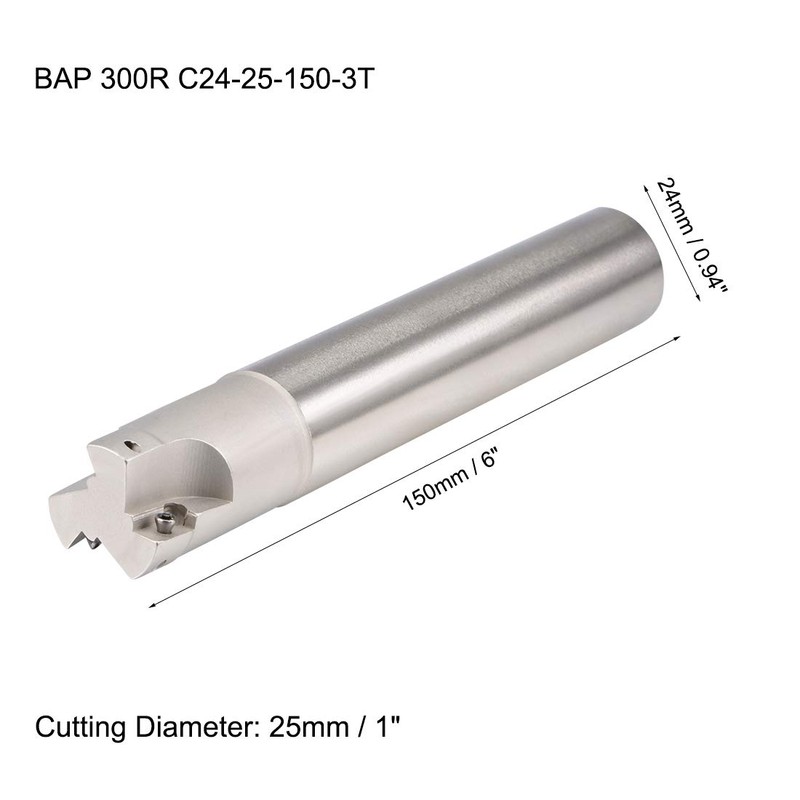 Sourcingmap 1" x 6" Indexable End Mills 3 Flute 90