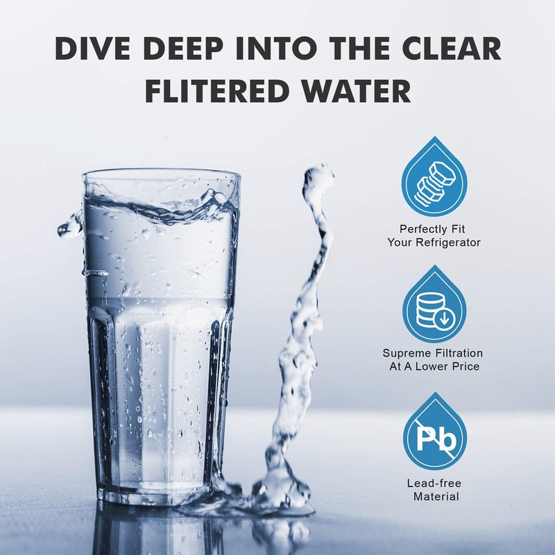 4U PURE Compatible with WF3CB Refrigerator Water Filter, Replacement for