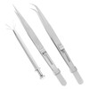 CORHAD Jewelry Tweezers Stainless Steel Tips Non-Slip Handle Multi-use for