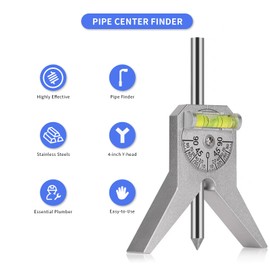 Pipe Center Finder, Marker Centering Tool, Pipefitter Tools, Safety Pipe Marker Centering Head Tool, 4in Y Type Base, with Adjustable Dial Bubble Protractor