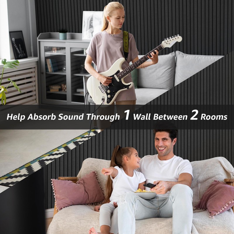 Art3dwallpanels 10 Pack Acoustic Panels, 48" X 12" X 0.35"