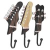 3pcs Wall Hooks Decorative 25kg Load Guitar Shape Environmental Resin