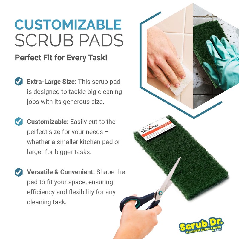 Scrub Doctor Scrub Pads - Commercial Grade Scrubber Sponge, Reusable