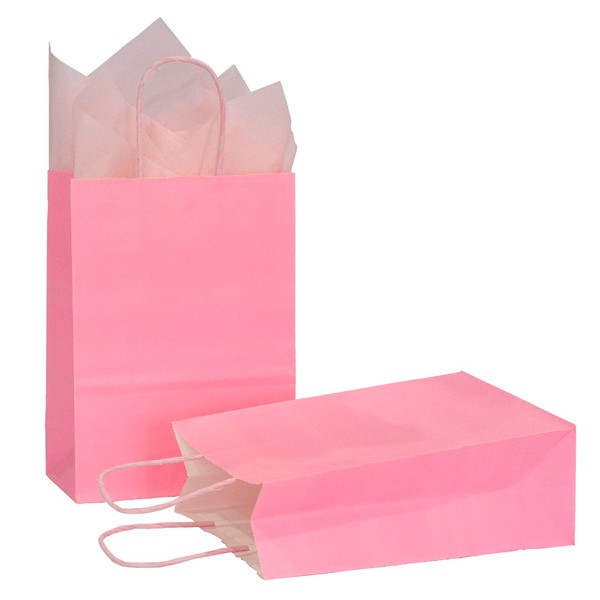 AZOWA AZOWA Pink Gift Bags with Tissue Paper Small Pink