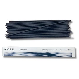 MOKU Premium Sandalwood Incense, 30 Incense, Natural Sandalwood from Awaji Island, Supervised by a Long-established Incense Maker, Made in Japan