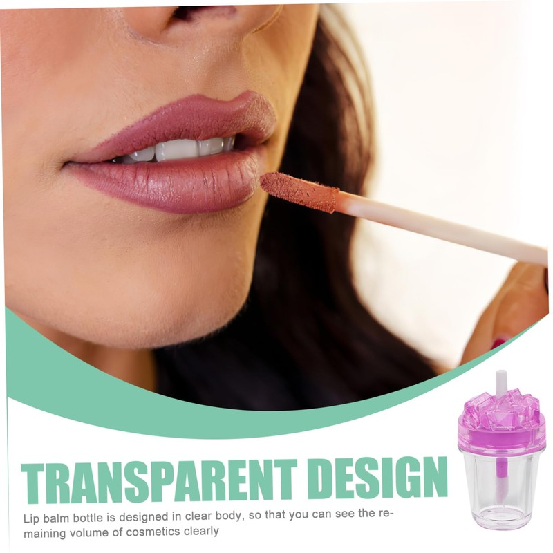 FRCOLOR 7pcs Milk Tea Bottle Lip Glaze Tube Clear Gloss