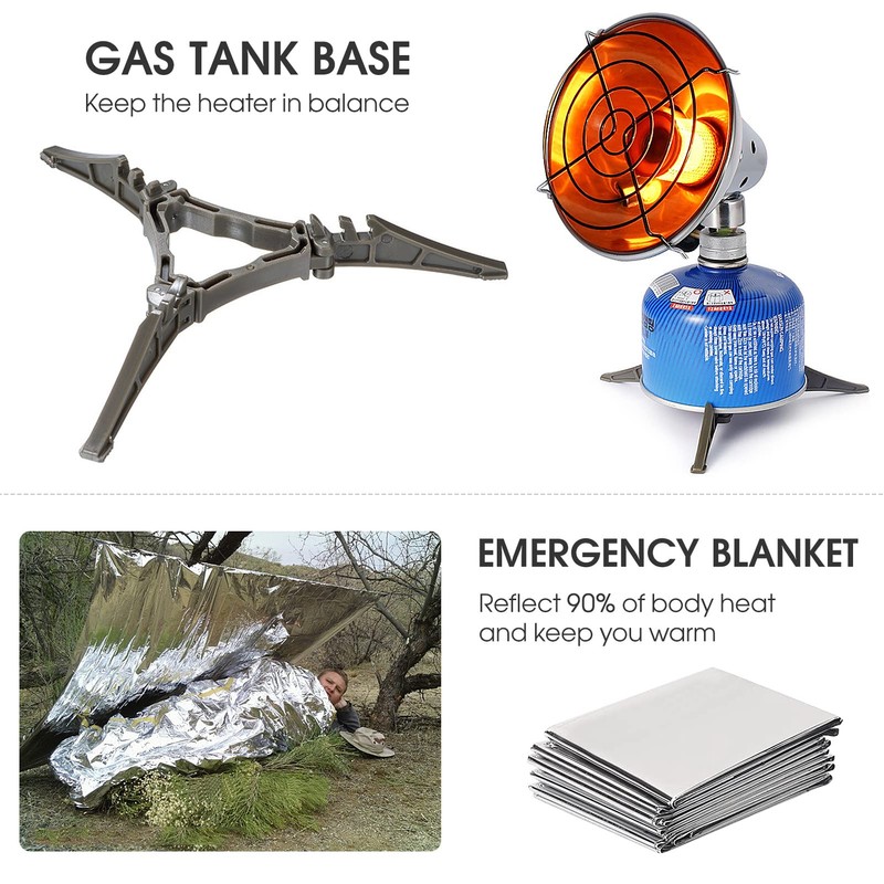 Lixada Portable Gas Camping Heater - Lightweight With Blanket and