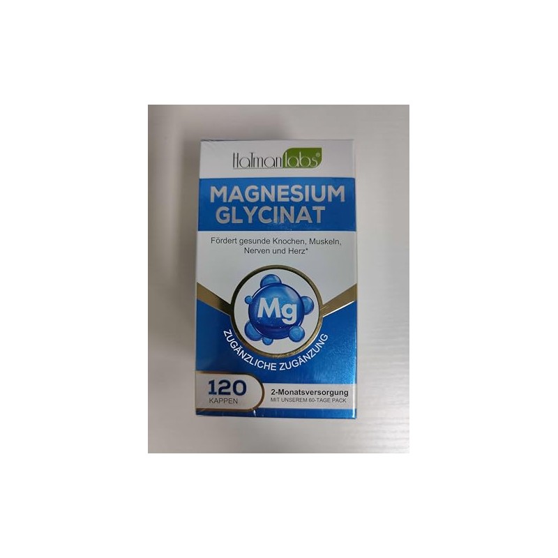 Magnesium Capsules Dietary Supplement with Glycinate - Pack of 120