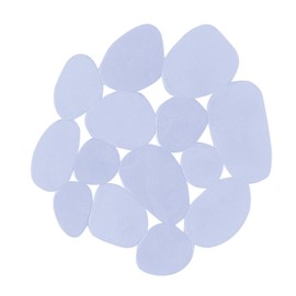 MSV PVC Non-Slip Pebbles Bath Mats, Transparent, Set of 4