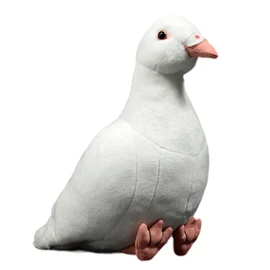 lilizzhoumax - Juguete de peluche de paloma blanca, de 8 pulgadas, súper suave, realista, de paloma blanca, juguete de peluche lindo y divertido simulación de pájaros, decoración del hogar,