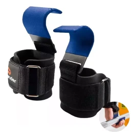 Bluelander Straps Ganchos De Levantamiento Muñequera Gym Crossfit Pesas Color Azul