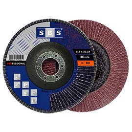 SBS Serrated Lock Washers / Abrasive Mop Discs for Wood / Metal Set of 10 115 x 22.23 mm Grit Designation 80