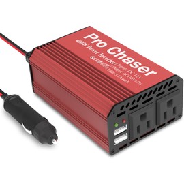 Pro Chaser 400W Power Inverters for Vehicles - DC 12v to AC 110v Car Inverter Converter, 6.2A Dual USB Charging Ports, Dual AC Adapter for Laptops Air Compressor