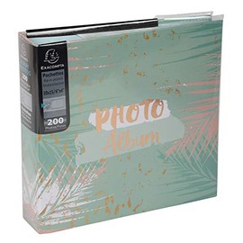 Exacompta - Ref 62222E - Casebound Floral Photo Album - 225 x 325mm in Size, 100 Pages with Plastic Pockets, Holds Up To 300 Photos - Bright Holographic Cover