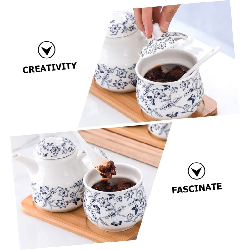 Ipetboom 1 Set Ceramic Salt Jar Kitchen Spice Container with