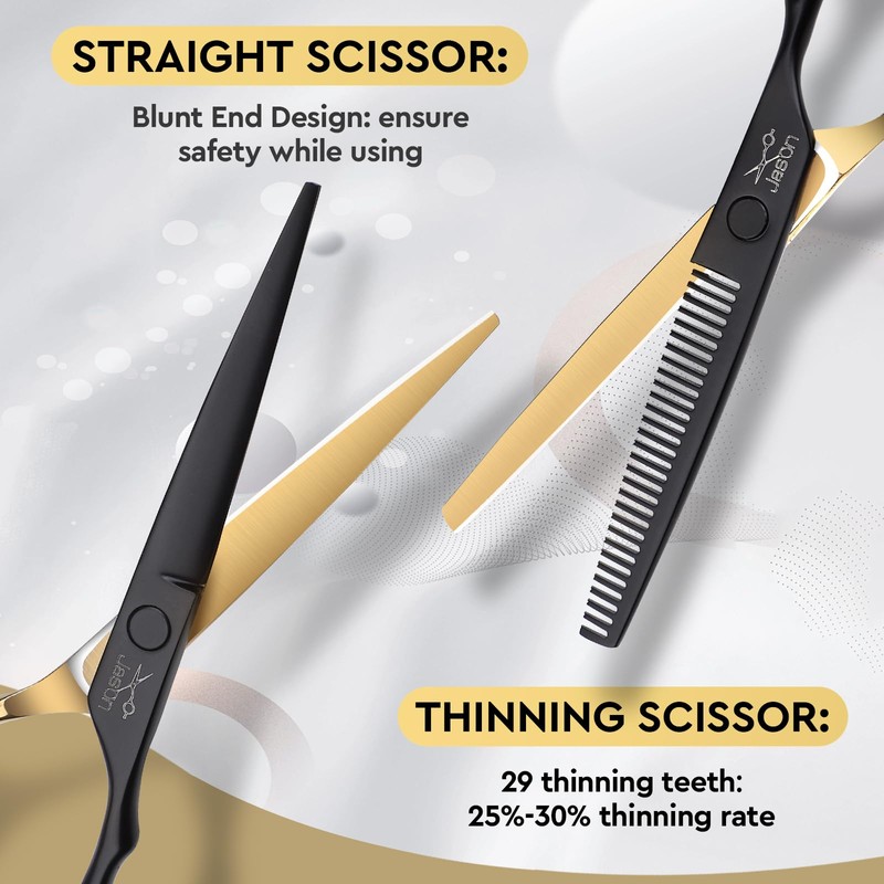 JASON Hair Cutting Scissors Kit - Professional 10 PCS Haircut