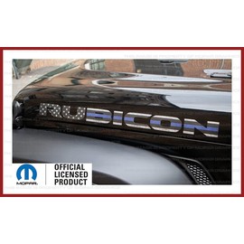 Decal Mods Rubicon Hood Graphic Decals Stickers fits Jeep Wrangler/Gladiator JL/JT Rubicon (2018-2024) Flag Thin Blue Line US Flag (with Stars) (Set of 2) FJ8B1