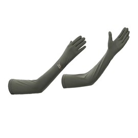 Uroi Long Gloves, Easy to See Watches and Smart Watches, UV Protection, Arm Cover, UPF 50+, Women's, Cool to Touch, Long Length, Summer, UV Protection, Sports, Arm Cover, green