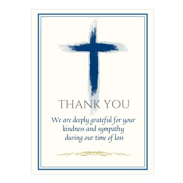 Celebration of Life Funeral Thank You Cards with envelopes Catholic Christian Sympathy acknowledgement Thank You Cards