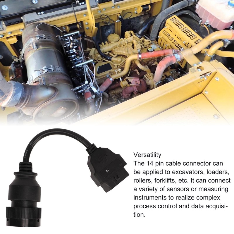 14pin Connector Cable,14 Pin Cable Excavator Diagnostic Adapter Connector Compatible