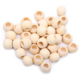 Wooden Beads for Crafting, Large Hole Natural Wood Beads for DIY Craft Making, Small Beads 20mm x100, 10mm Hole
