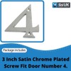 SISI UK® Satin Chrome Front House Door Numbers & Letters