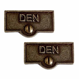 Switch Plate Tags "DEN" Name Signs Board Cast Brass Pack Of 2 Renovators Supply
