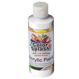 S&S Worldwide Color Splash! Acrylic Paint - White, 8-oz Flip-Top Squeeze Bottle, Great for Arts & Crafts, Wood, Paper Mache, Bisque, Metal, Canvas, For Kids & Adults, Dries Fast, Permanent, Non-Toxic.