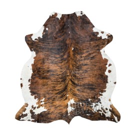 HIDES BAZAAR Brown Brindle Cowhide Rug Premium Cow Skin Rug with Unique Brown, Black & White Pattern - Natural Cowhide Rug Made Tanned Leather Cow Hides - Cow Hide Rugs 6x7 ft